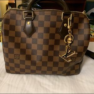 LV Speedy Bandouliere 25 with Facettes Bag Charm